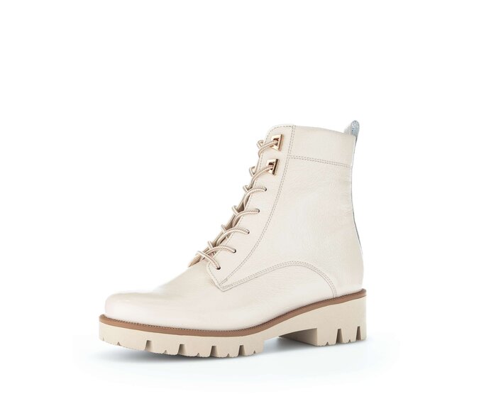 Gabor Schnürstiefelette Beige - Lackleder