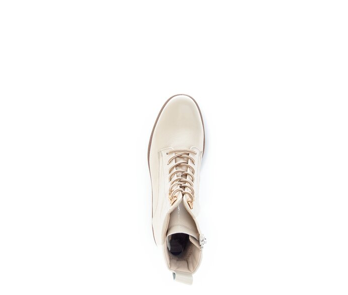 Gabor Schnürstiefelette Beige - Lackleder