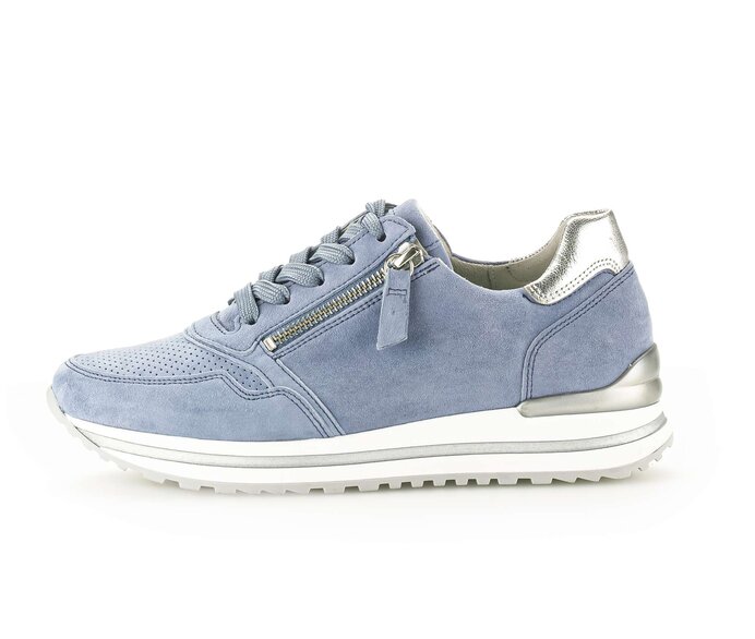 Gabor Sneaker Low Blau - Materialmix Leder