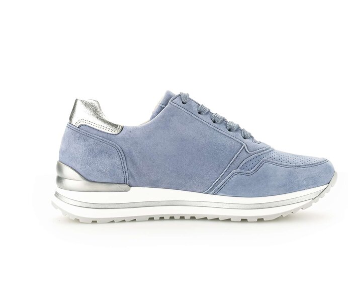 Gabor Sneaker Low Blau - Materialmix Leder