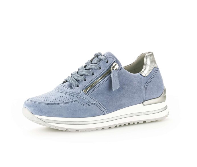 Gabor Sneaker Low Blau - Materialmix Leder