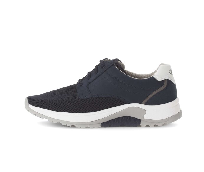 Gabor Rollingsoft Sneaker Low Blau - Materialmix Leder/Textil