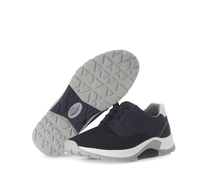 Gabor Rollingsoft Sneaker Low Blau - Materialmix Leder/Textil