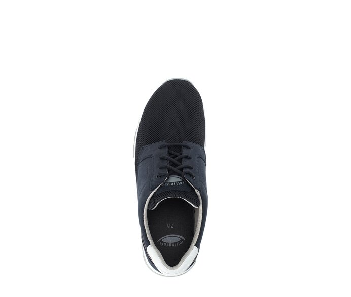 Gabor Rollingsoft Sneaker Low Blau - Materialmix Leder/Textil