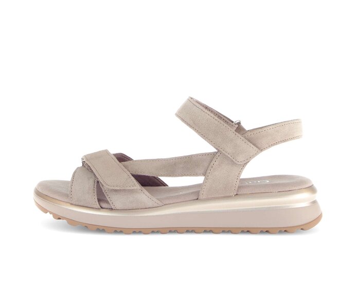 Gabor Riemchensandale Beige - Rauleder