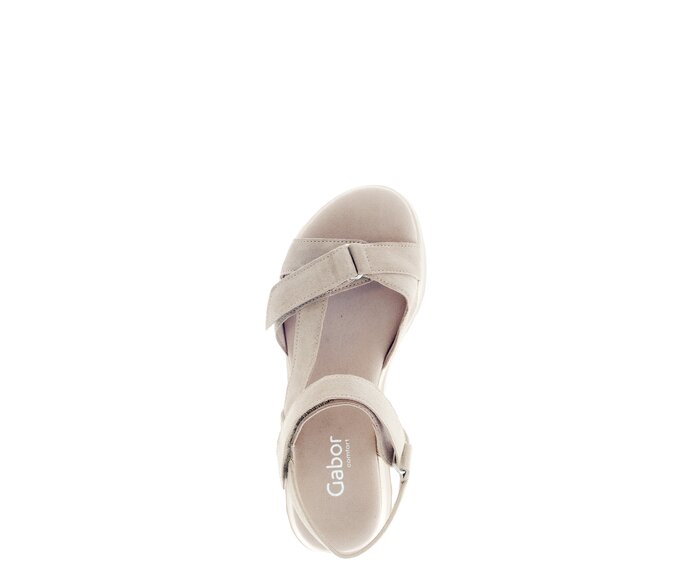 Gabor Riemchensandale Beige - Rauleder