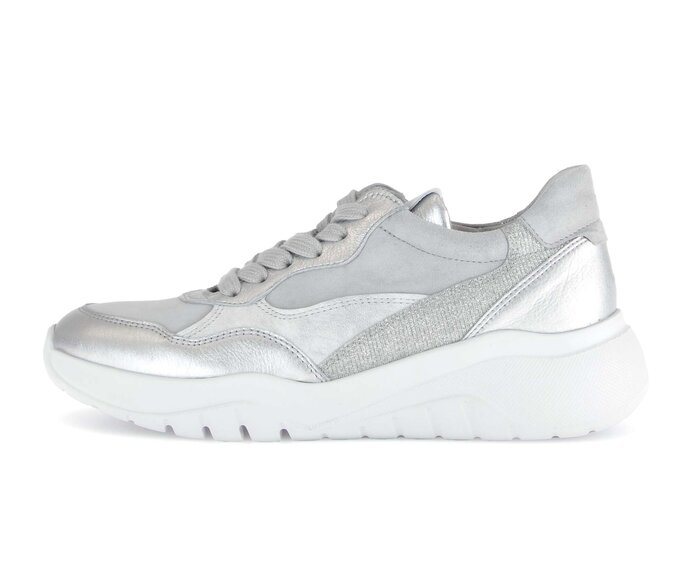 Gabor Sneaker Low Silber - Materialmix Leder/Lederimitat