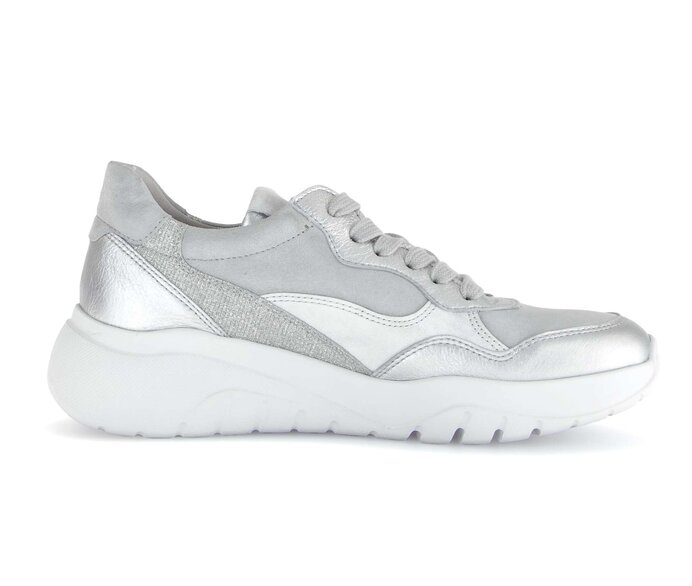 Gabor Sneaker Low Silber - Materialmix Leder/Lederimitat