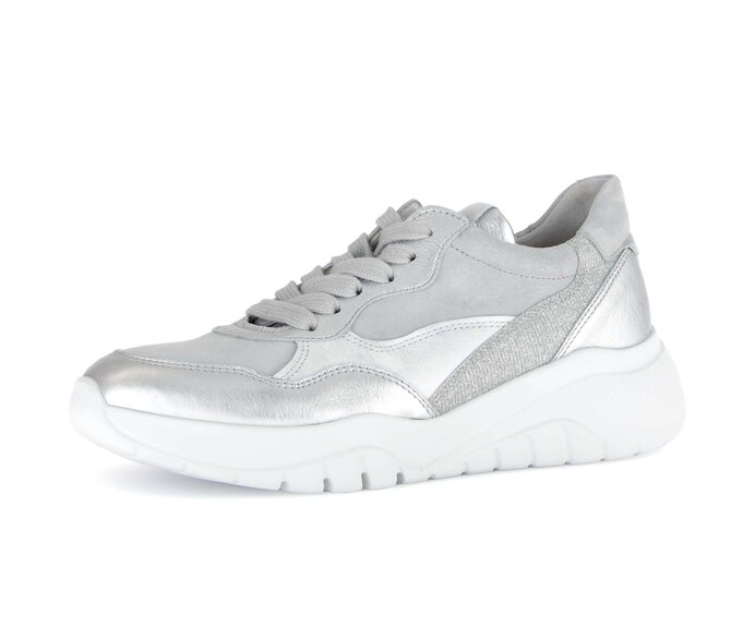 Gabor Sneaker Low Silber - Materialmix Leder/Lederimitat
