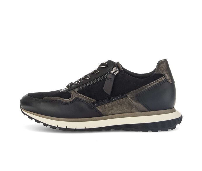 Gabor Sneaker Low Schwarz - Materialmix Leder