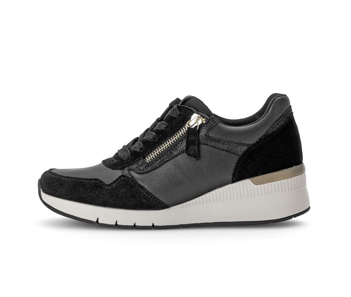 Gabor Sneaker Low Schwarz - Materialmix Leder