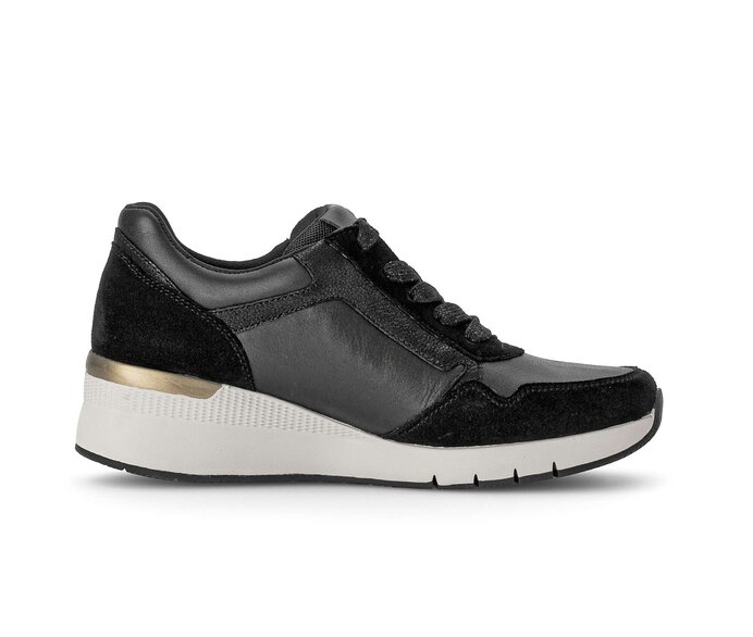 Gabor Sneaker Low Schwarz - Materialmix Leder