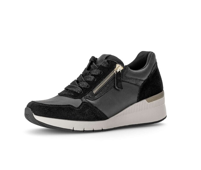 Gabor Sneaker Low Schwarz - Materialmix Leder