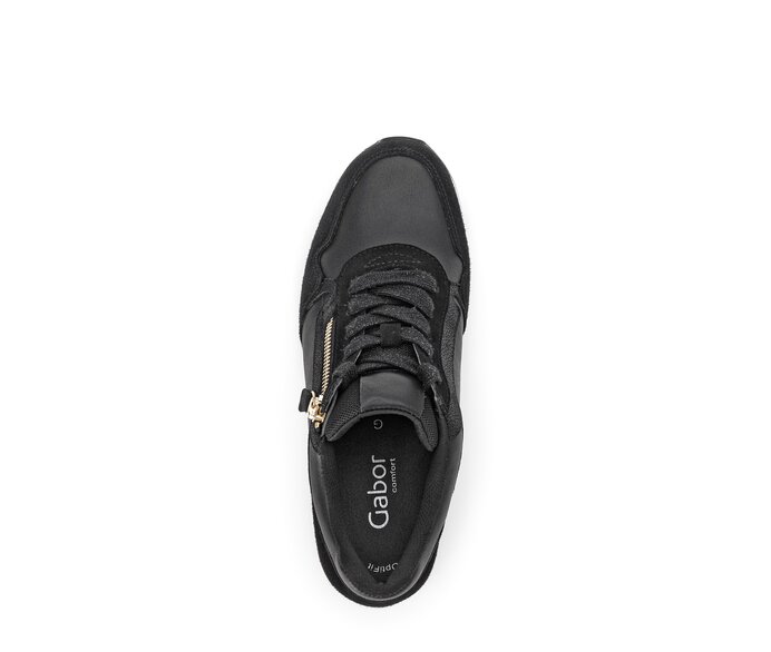 Gabor Sneaker Low Schwarz - Materialmix Leder