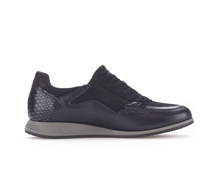 Gabor Sneaker Low Blau - Materialmix Leder
