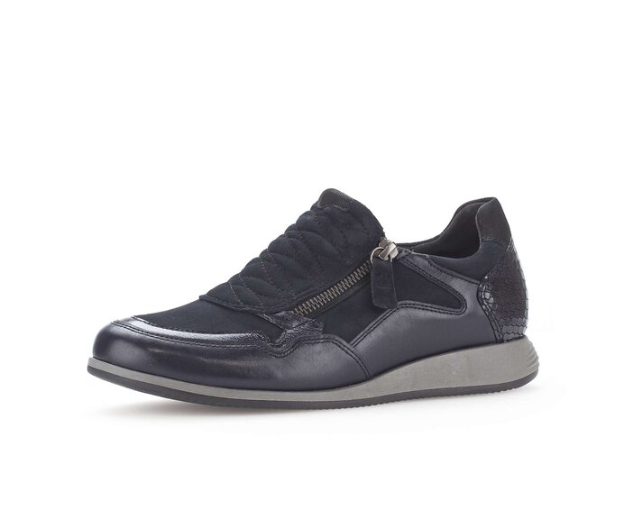 Gabor Sneaker Low Blau - Materialmix Leder