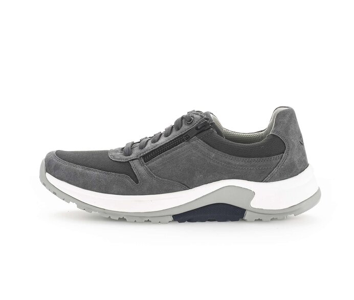 Gabor Rollingsoft Sneaker Low Grau - Materialmix Leder/Textil