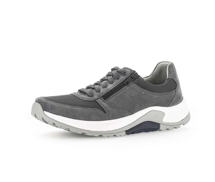 Gabor Rollingsoft Sneaker Low Grau - Materialmix Leder/Textil