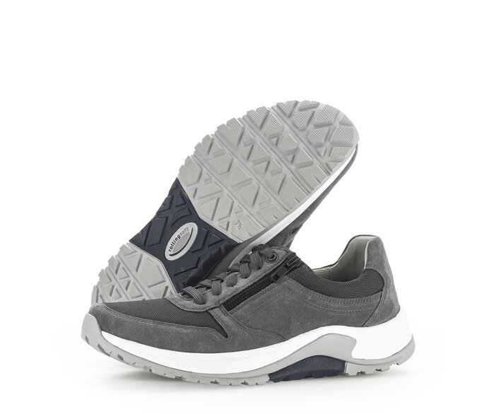 Gabor Rollingsoft Sneaker Low Grau - Materialmix Leder/Textil