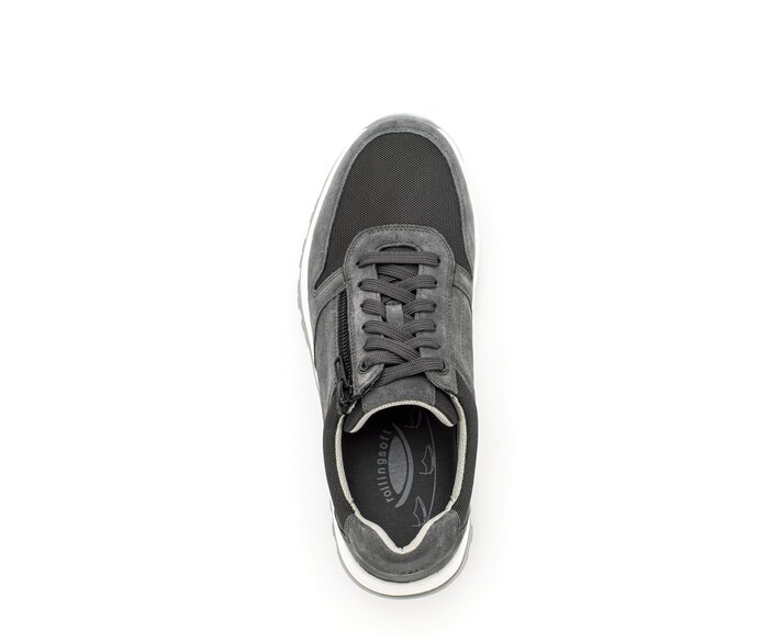 Gabor Rollingsoft Sneaker Low Grau - Materialmix Leder/Textil