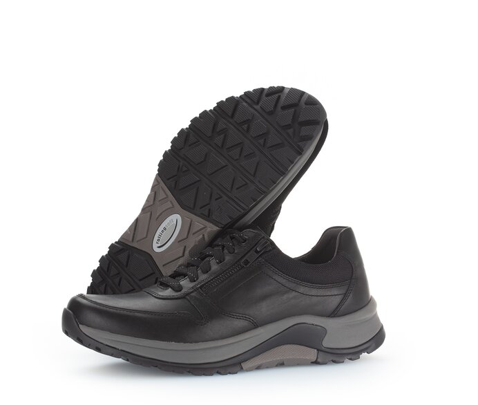 Gabor Rollingsoft Sneaker Low Schwarz - Materialmix Leder/Textil