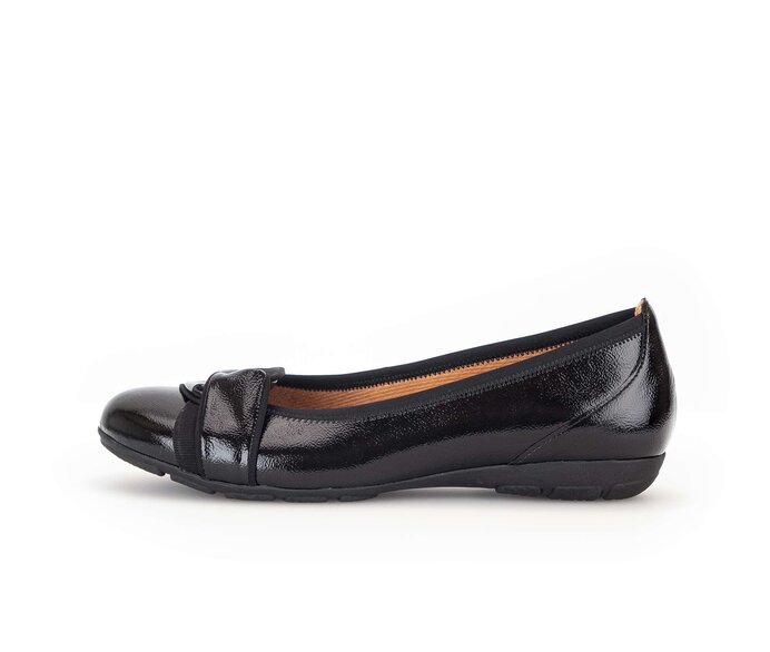 Gabor Sportliche Ballerina Schwarz - Lackleder