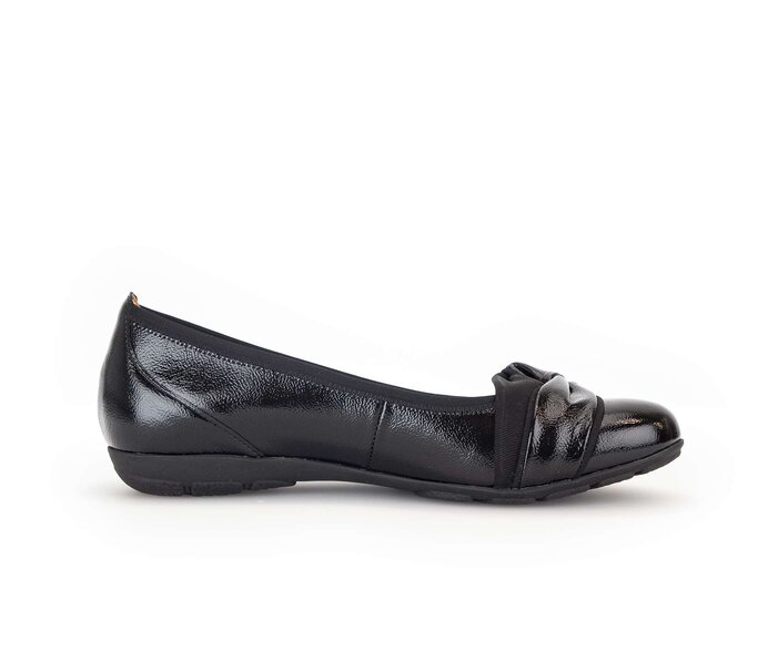 Gabor Sportliche Ballerina Schwarz - Lackleder