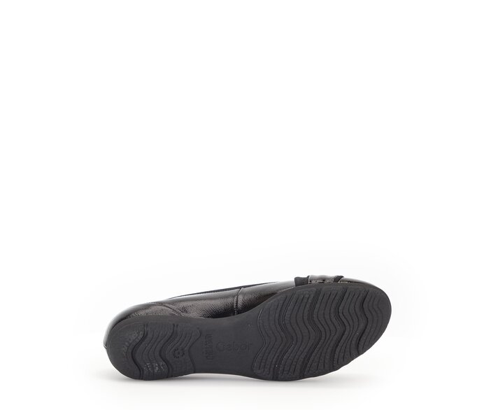 Gabor Sportliche Ballerina Schwarz - Lackleder