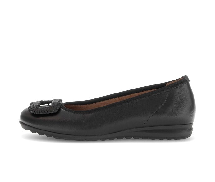 Gabor Sportliche Ballerina Schwarz - Glattleder
