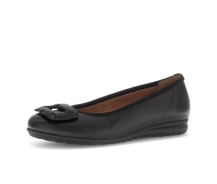 Gabor Sportliche Ballerina Schwarz - Glattleder