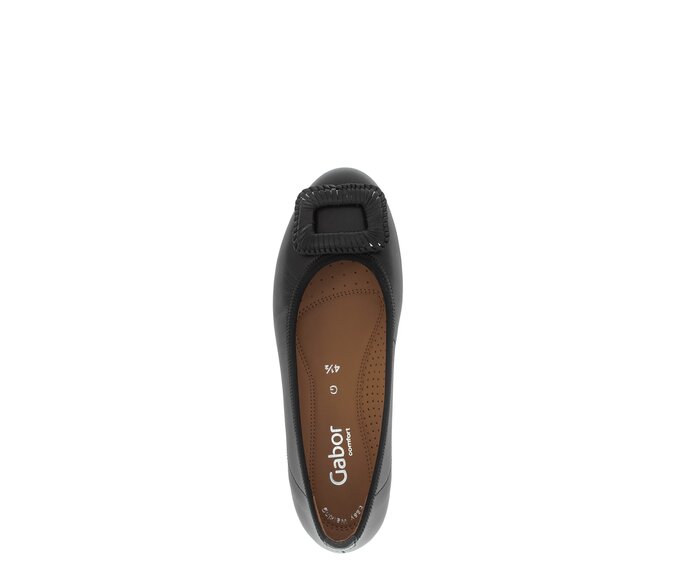 Gabor Sportliche Ballerina Schwarz - Glattleder