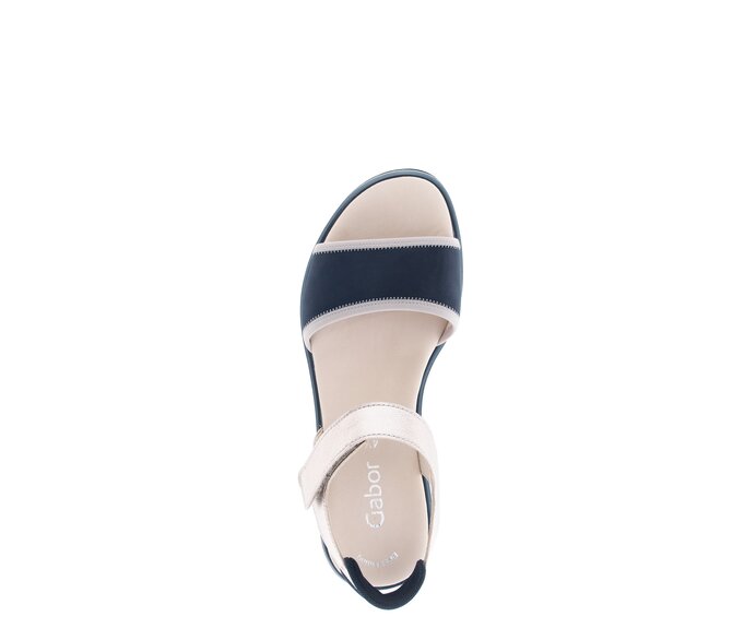 Gabor Plateau Sandale Blau - Materialmix Leder/Lederimitat