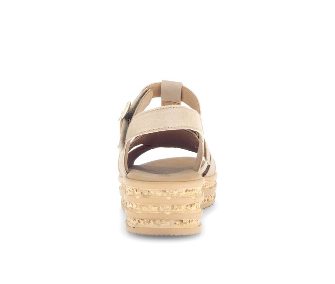 Gabor Plateau Sandale Beige - Materialmix Leder/Lederimitat