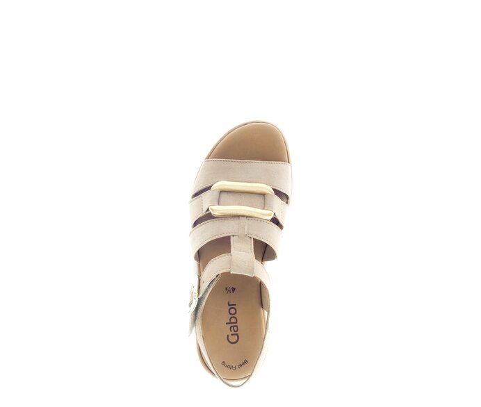 Gabor Plateau Sandale Beige - Materialmix Leder/Lederimitat