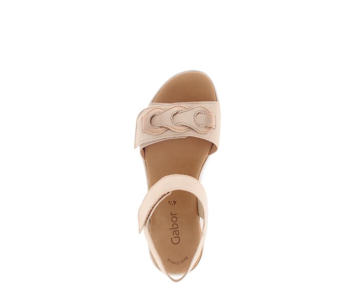 Gabor Plateau Sandale Rosa - Materialmix Leder