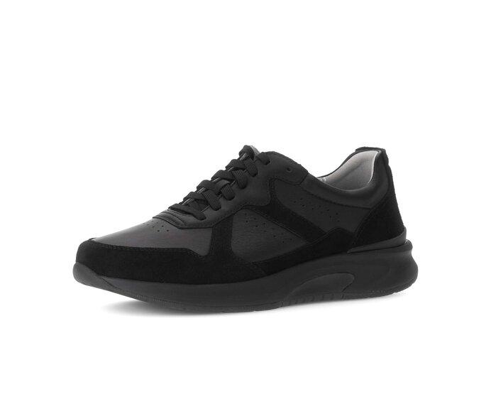 Gabor Rollingsoft Sneaker Low Schwarz - Materialmix Leder