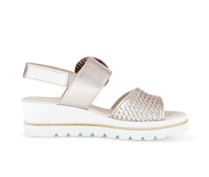 Gabor Plateau Sandale Gold - Effektleder