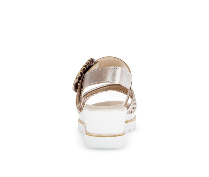 Gabor Plateau Sandale Gold - Effektleder