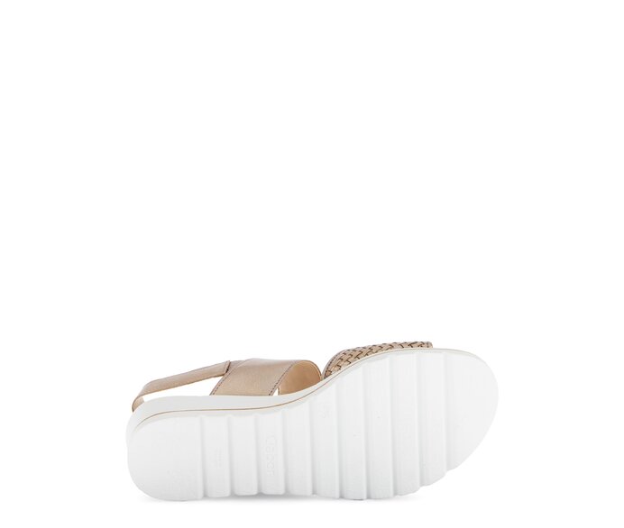 Gabor Plateau Sandale Gold - Effektleder