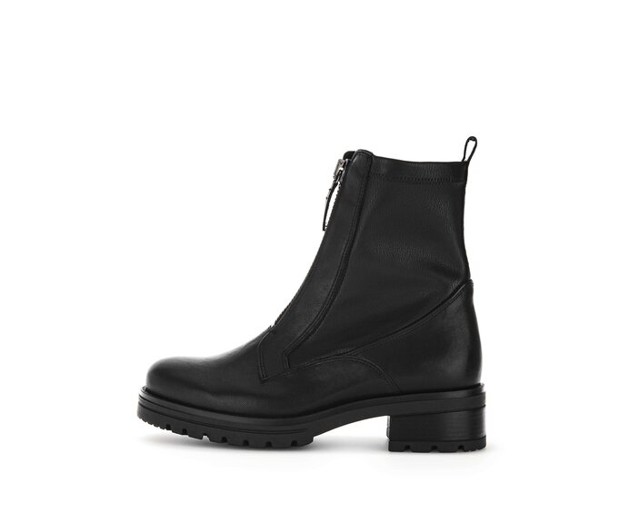 Gabor Sportliche Stiefelette Schwarz - Materialmix Leder/Lederimitat