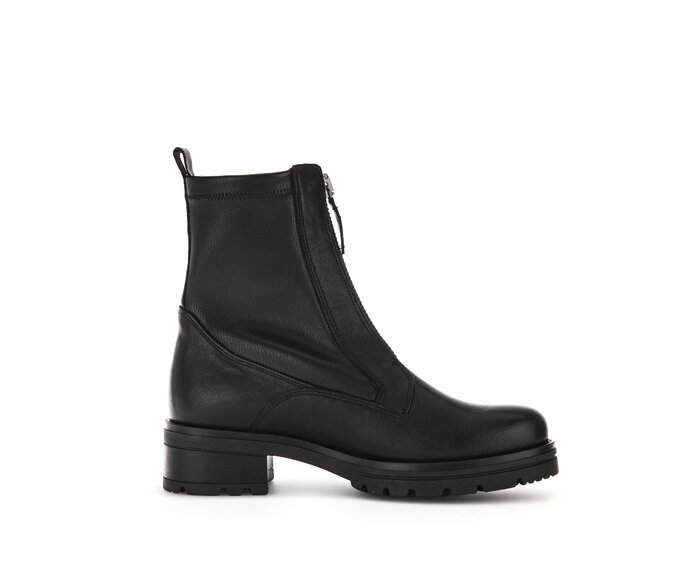Gabor Sportliche Stiefelette Schwarz - Materialmix Leder/Lederimitat