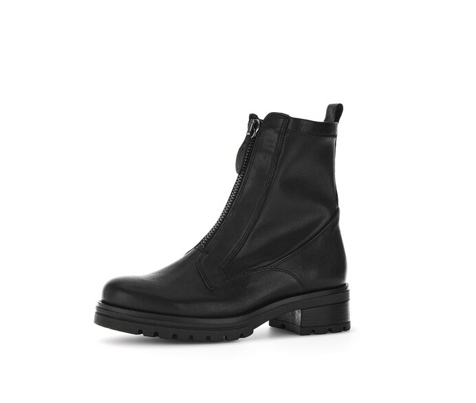 Gabor Sportliche Stiefelette Schwarz - Materialmix Leder/Lederimitat