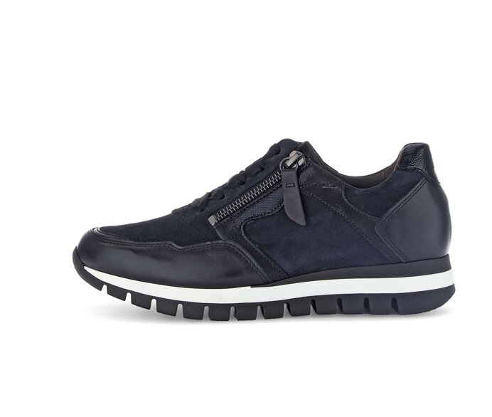 Gabor Sneaker Low Blau - Materialmix Leder
