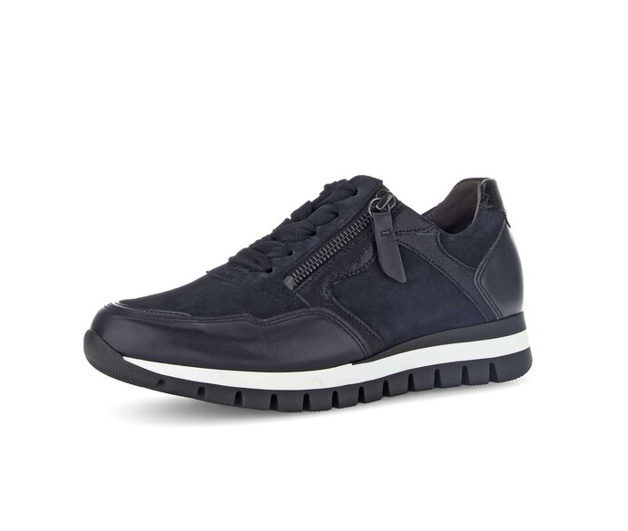 Gabor Sneaker Low Blau - Materialmix Leder