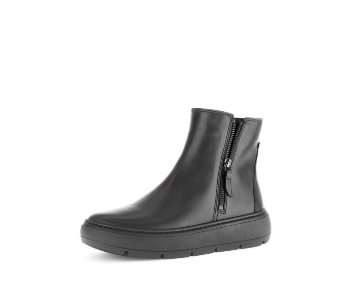 Gabor Sportliche Stiefelette Schwarz - Glattleder