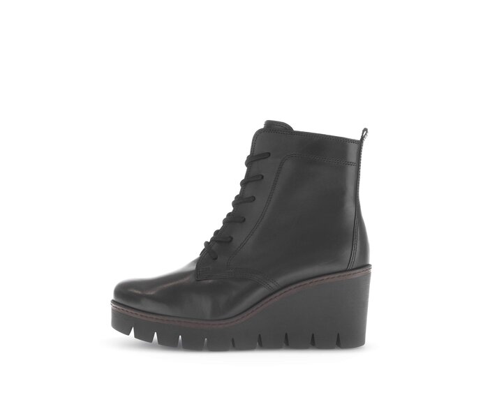 Gabor Plateau Stiefelette Schwarz - Glattleder