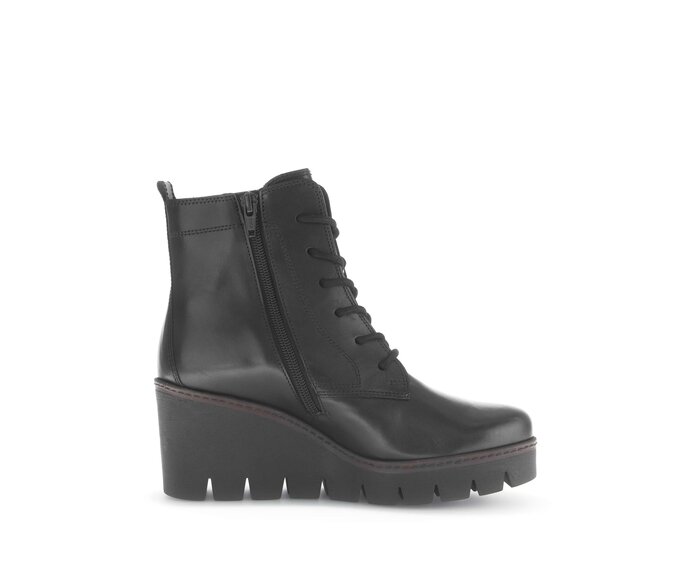 Gabor Plateau Stiefelette Schwarz - Glattleder