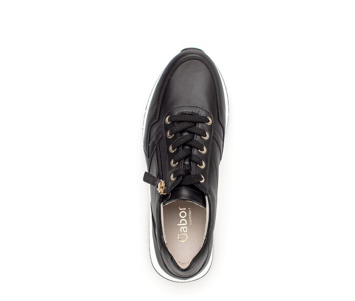 Gabor Sneaker Low Schwarz - Glattleder