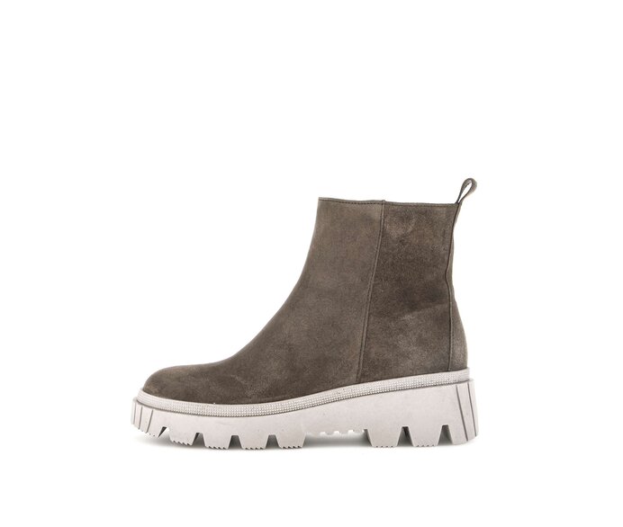 Gabor Plateau Stiefelette Grau - Rauleder