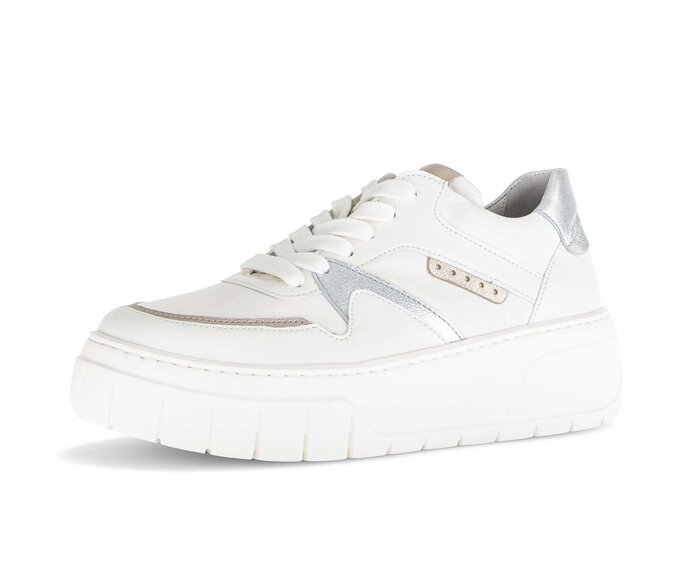 Gabor Sneaker Low Creme - Materialmix Leder